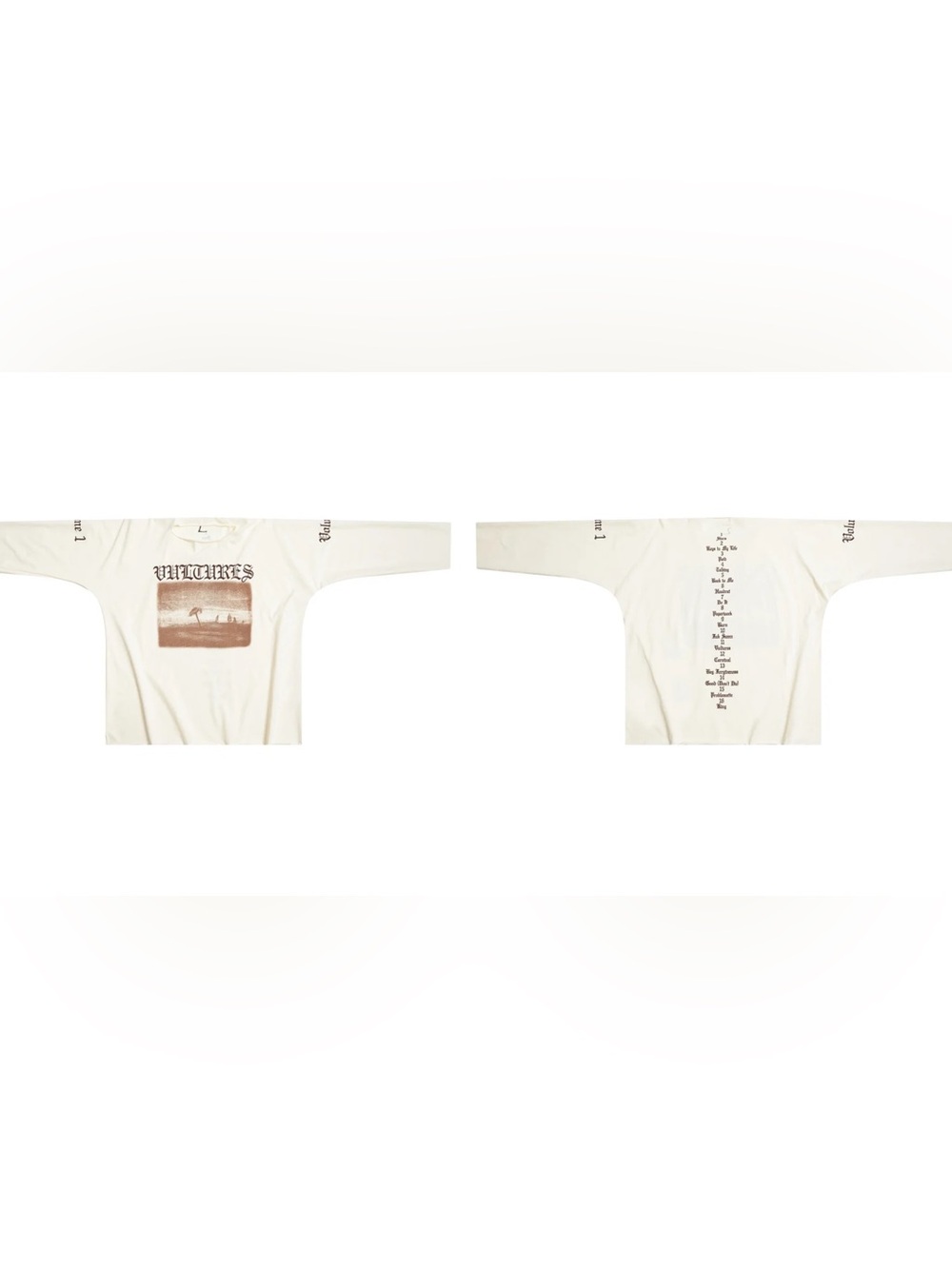 Yeezy Vultures Volume 1 Graphic Long-Sleeve Shirt - Cream